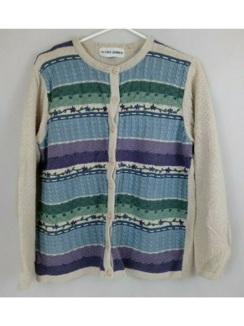 Alfred Dunner Women's Multi-Color Floral Cardigan Sweater Size Medium